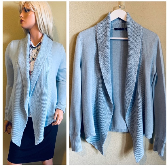 Carlisle Sweaters - CARLISLE Baby Blue Open Cardigan